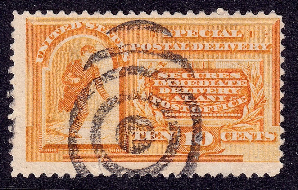 US Scott E3, 1893 Special Delivery, 10c orange, FINE USED - Image 1 of 1