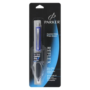 Parker Reflex Ballpoint Pen, Blue Barrel with Chrome Trim, Medium, Black Ink - Picture 1 of 1