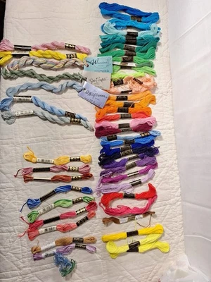 Lot of 70 Skeins DMC Etc. Embroidery Floss Thread Cotton 6 Strands And More - Image 1 of 4