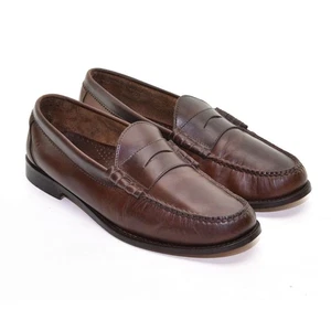 Hombres J. Mocasín Crew Camden Clásico Penny 11 M Cuero Marrón Sin usar, en caja, Puntera Zapatos sin cordones - Imagen 1 de 8