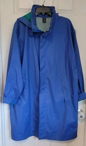 Lands' End Unisex Waterproof Hooded Rain Jacket Royal Blue Size Large 42-44 - Picture 1 of 6
