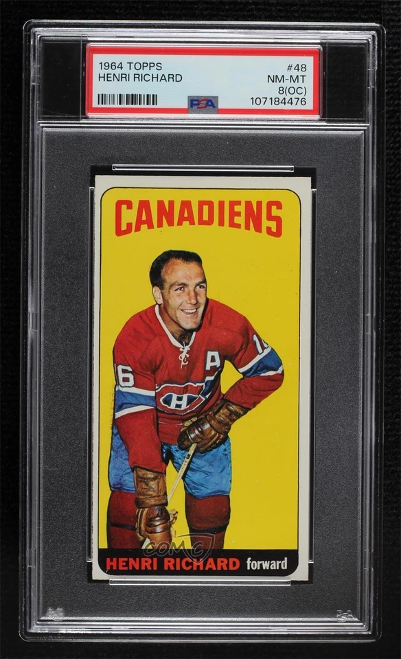1964-65 Topps Henri Richard #48 PSA 8 (OC) HOF - Image 1 of 2