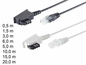 VDSL Routerkabel für DSL Telefonkanbel TAE-F RJ45 ISDN Router Telefon 0,5m - 20m - Bild 1 von 6