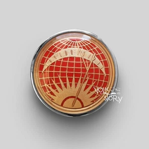 VW BEETLE VOLKSWAGEN BANJO STEERIN WHEEL HORN BUTTON RED SUN AND MOON - Picture 1 of 1