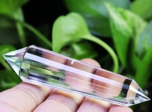 24 Sides Natural Clear Quartz CRYSTAL Point Wand VOGEL STYLE Double Terminated - Picture 1 of 9