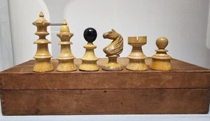 Old Rare Vienna Coffee House Chess Pieces 1930s Wooden Austrian Vintage Chess - Picture 1 of 24