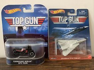 Hot Wheels Top Gun Kawasaki Ninja & F14 Tomcat Lot NEW