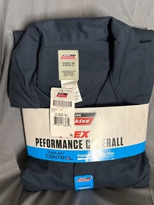 dickies mens navy blue long sleeve 2xl tall flex performance twill coverall - Picture 1 of 4