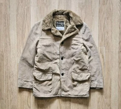 Vintage Sears Suede Faux Fur Leather Tan Jacket Women's Large - Image 1 of 4