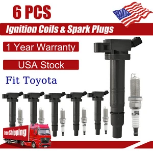 6 x Ignition Coil & 6 x Iridium Spark Plugs for Toyota Tacoma 05-17 Tundra - Picture 1 of 11