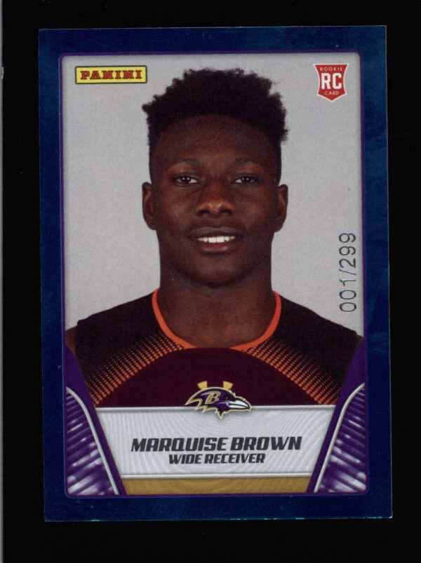 MARQUISE BROWN 2019 PANINI NFL STICKER COLLECTION #85 ROOKIE TEAL #/299 BC6231 - Image 1 of 1