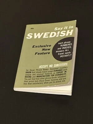 Say It In Swedish Dover Phrase Book - Small Pocket Size Vintage Travel Book - Image 1 of 4