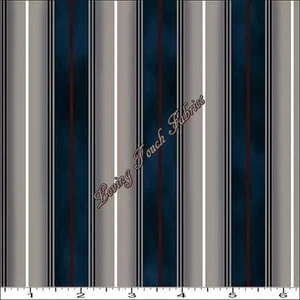 QT SMITHSONIAN "WINGMAN" #23617-B STRIPED FABRIC PRICED @ 1/2 YD - Picture 1 of 2