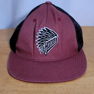 Hooey Native Headress Snap Back Hat Cap Adult OSFA Maroon Black Embroidered - Picture 1 of 5