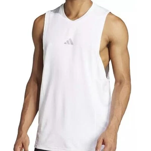 Adidas Men's White Heat.RDY Training Tank Top | Sleeveless Workout Shirt NWT XS - Picture 1 of 6