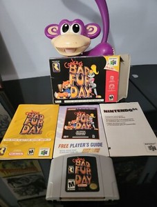 Conker's Bad Fur Day (Nintendo 64 N64) AUTHENTIC CIB COMPLETE NICE W/ Protector