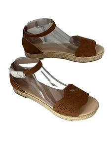 Oasis Damen Sandalen Espadrille Plateau braun Kunstleder Keilabsatz Gr. 40 (7) NEU - Bild 1 von 11
