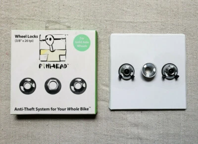 Pinhead Solid Axle Wheel Locks with Tool 3/8" Old Stock New in Box Locking Nuts - Image 1 of 3