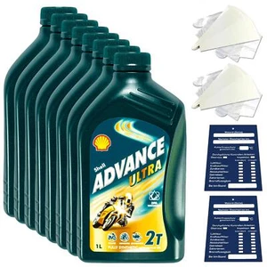 8 Liter original SHELL Advance Ultra 2T Motorradöl 2-Takt Motoröl JASO FD API TC - Bild 1 von 4