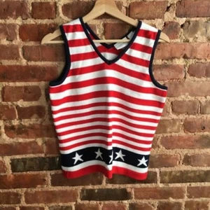 Liz Claiborne Sport American Flag Sweater Vest - Picture 1 of 3