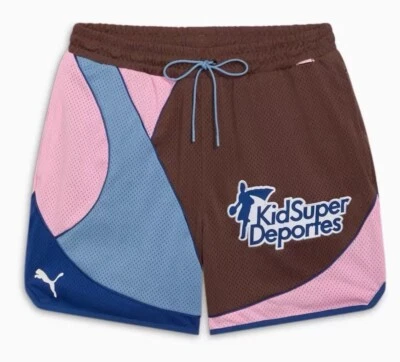Pantalones Cortos de Baloncesto Puma x KidSuper MB.03|2024|Grandes|Marrón/Rosa|EN MANO Foto 1 de 4