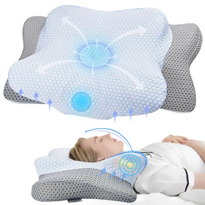 MUZSOUL Cervical Neck Pillow Orthopedic Support Memory Foam Pillows Side King Queen Size