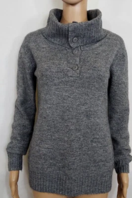 DAISY FUENTES Women Knit Sweater Grey Marled Size PM Turtleneck Acrylic Blend - Image 1 of 4