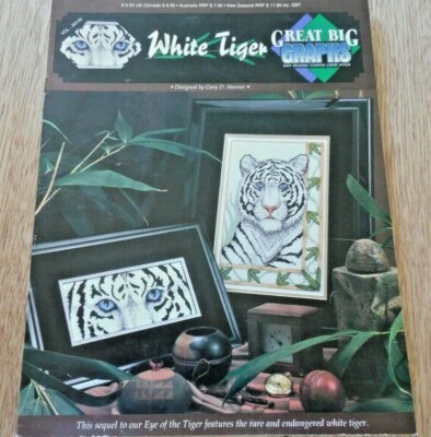 NEW! True Colors Intl. Great Big Graphics Cross Stitch Booklet "White Tiger" - Image 1 of 3