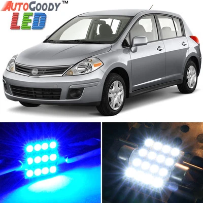 Kit de paquete interior de 7 luces azules premium para Nissan Versa 2007-2012 + herramienta Foto 1 de 4