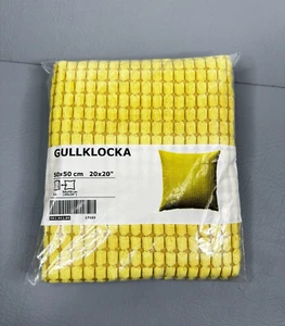 Ikea GULLKLOCKA Pillow Cushion Cover Chenille Cotton 20" x 20" Yellow New - Picture 1 of 7