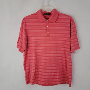 NIKE TIGER WOODS Para Hombres Polo ROSA Golf Rayas Algodón Preppy Talla L MANCHA - Imagen 1 de 11