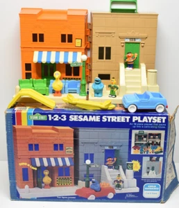 Juego de colección 1983 1-2-3 Plaza Sésamo Big Bird con caja faltan piezas bueno - Imagen 1 de 24