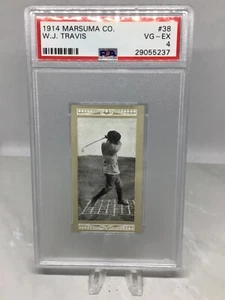 1914 Marsuma Famous Golfers #38 Walter Travis RC HOF PSA 4 - Picture 1 of 2