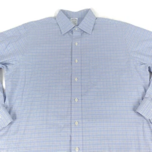 Brooks Brothers Mens Non-Iron Supima Cotton Button Up Check Dress Shirt Sz 16.5 - Picture 1 of 7