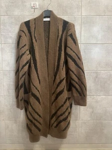 MAX MARA SFILATA ZEBRA PRINT MOHAIR BLEND KNIT CARDIGAN SIZE XS RRP 500$ - Picture 1 of 16