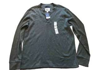 St. John's Bay Henley Shirt Men's XL Long Sleeve Plymouth Green Preppy New - Picture 1 of 10