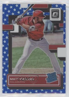 2022 Panini Donruss Optic Rated Spirit of '76 Prizm /76 Matt Vierling Rookie RC - Image 1 of 2