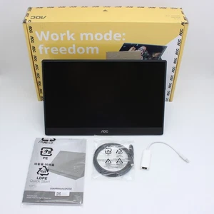 AOC 16T15 15.6" IPS LED Portable Monitor, FHD 1920x1080, 60Hz, 5Ms | Black - Picture 1 of 12