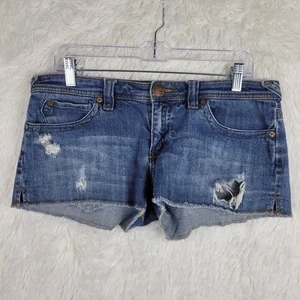 Roxy Low Rise Distressed Denim Shorts Size 11 Classic Summer Daisy Duke - Picture 1 of 9