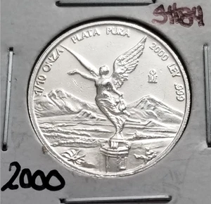 Mexico Liberty 2000, ⅒ OZ .999 Fine Silver Coin, ⅒ Libertad Plata Pura 999 - Picture 1 of 4