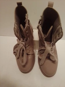 Stivali donna Indigo Road stile combattimento stringati taglia 8 beige - Foto 1 di 5