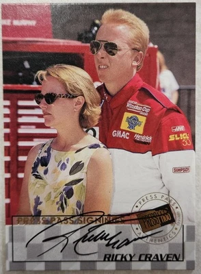 1998 Press Pass Signings Ricky Craven Autograph - Image 1 of 2
