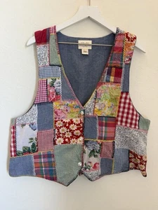 Vintage Susan Bristol Patchwork 💯 Cotton Best Women’s Size Large Grandma Style - Picture 1 of 13