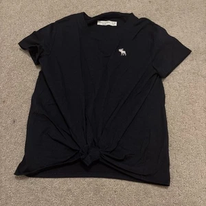 Abercrombie Kids Girls Size 11/12 Navy blue Tie-Front Top - Picture 1 of 5