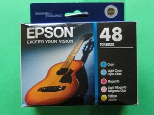 01-2019 NIB 5 GENUINE EPSON 48 INKS STYLUS RX620 T0482 T0483 T0484 T0485 T0486 - Picture 1 of 1