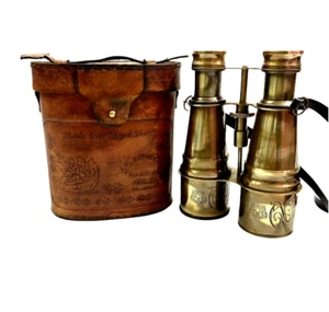 Maritime Nautical Brass 6" Antique Pirate Spyglass Telescope with Leather Cover - Picture 1 of 4