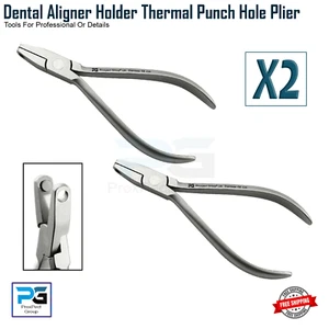 x2 Orthodontic Dental Clear Aligner Hole Punch Plier Ortho Dentistry Lab Pliers - Picture 1 of 8
