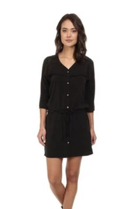 Maison Scotch Kleid schwarz aufknopfleistete Tunika Wechselkleid aztekisch 3/4 Ärmel Größe M 2 - Bild 1 von 12
