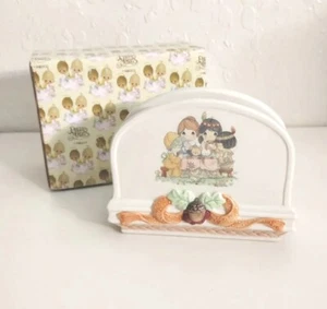 Precious Moments Thanksgiving Napkin Holder Vintage 1999 Pilgrim Indian - Picture 1 of 5