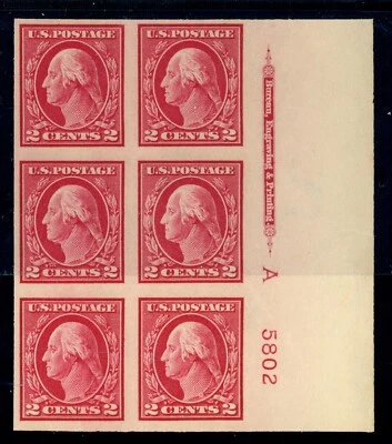 US Stamp #409 PB Washington 2c - PSE Cert - Plate Block of 6 - MNH - CV $110.00 - Image 1 of 4